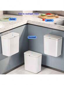1 pezzo Contenitore per compost in cucina 8L/12L, pattumiera da bagno, pattumiera da cucina, pattumiera per dormitorio, scatola sospesa per anta a conchiglia, in due stati di installazione, non solo può essere posizionata direttamente a terra, ma può anche essere incollata nell'armadio, sul piano di lavoro o nel lavandino, adatta per cucina, bagno, soggiorno, dormitorio universitario, camera da letto, ufficio, famiglia. Articoli per la casa, regali della festa della mamma, regali di vacanza, regali per le donne