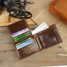 1 pieza Wallet de cuero genuino personalizado con foto, regalo personalizado del Día del Padre, pies para padre/abuelo/esposo/novio, pared personalizada para hombres, obsequio de cumpleaños para papá, plegable, snc, práctico, portátil, versátil, multifuncional, ligero, colorido, vintage, adorable, lindo, con estilo, personalizado, personalizada, bóxer, personal, novio, amigo, familia, para la escuela secundaria, la universidad, los estudiantes, estudiantes universitarios, universidad y estudiantes de secundariaUnder, escuela, secundaria secundaria