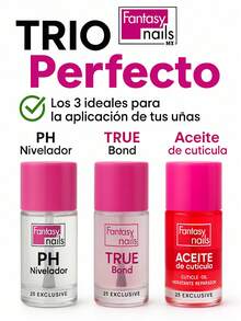 KIT 3 BASICS FANTASY NAILS CUTICLE OIL + PH LEVELING + TRUE BOND - Multicolor - View 1