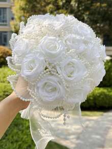 1PC Pearl Decorative Wedding Bouquets For Bride Wedding Bridal Shower Centerpieces Valentine's Day Accessories - Multicolor - View 14