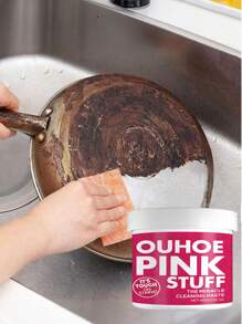 100g Stainless Steel Pot Bottom Cleaning Paste, Stainless Steel Cleaner And Polish, Multi-Purpose Heavy Duty Cookware Degreaser And Rust Remover, Suitable For Kitchen Oven Cookware Stainless Steel And Glass Materials. 500g Pink Magic Cleaning Paste, Heavy Duty Stainless Steel Pot Bottom Dirt Remover