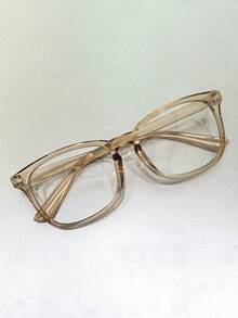 LIMOGE 1 pieza Gafas unisex, gafas retro cuadradas para computadora, lectura, juegos, TV, teléfono móvil, anti-fatiga ocular, lentes claros para protección de los ojos y accesorios de verano para playa, fiesta y festival, disponibles en múltiples colores (Gafas negras, Gafas claras, Gafas marrones, Gafas verdes, Gafas con estampado de leopardo, Gafas rosas)