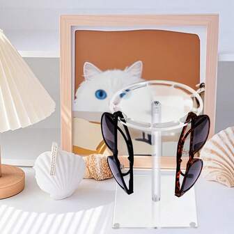 Acrylic Sunglasses Holder Stand - Elegant Clear Tabletop Organizer For Stylish Eyewear Display, Perfect For Multiple Glasses, Chic Vanity Tabletop Organizer For Home Decor, Ideal Gift For Fashion Lovers, Enhance Your Space With A Modern Touch, Perfect For Holiday Gifting And Seasonal Celebrations, Keep Your Sunglasses Organized And Within Reach, Elevate Your Style With This Functional And Accessory.