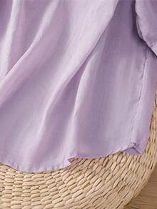 Women's Embroidered Loose Boho Vintage Blouse, Spring/Summer Casual Tops - 紫色 - 查看 6