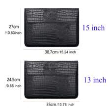 Customized Initial Letters Crocodile Pattern PU Leather Men Laptop Sleeve Bag Compatible With MacBook Air 13 Case 13.3 15.4 Pro Retina Personalized Women Sleeve Envelope PU Leather Laptop Sleeve Pouch Notebook Stand Cover Shell Laptop Bag Unisex