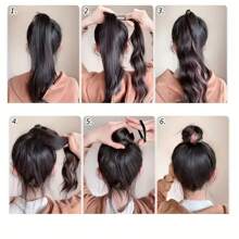 1pc Ombre Wavy Braided Ponytail Wig