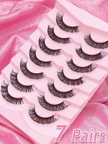 20/10/7/5/1 Paar D-Curl wählbare natürliche falsche Wimpern, flauschig, weich, dramatisch, 3D-Nerz-Wimpern, lange, verwischte Wimpernhaare, unordentlich, mehrschichtige kurze dicke Fake-Wimpern-Verlängerung in Großpackung, Make-up Produkte für Hochzeit und Party - Natürliche Wimpern - Übersicht 12