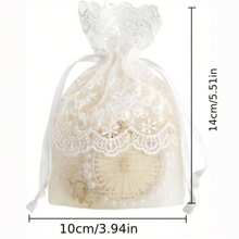 2/5 Stück neue weiße sternförmige Spitzen-Organzabeutel mit Kordelzug, auf Lager Bambus-Knoten Organza Schmuckgeschenktüten, Spitzen-Aufbewahrungsbeutel, Weihnachtsgeschenke