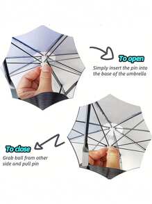 便携式折叠帽伞，防紫外线可穿戴帽伞 - 防水遮阳，适用于钓鱼、徒步旅行、露营和户外活动 - 紧凑、轻便、防风头饰，配有可调节下巴带雨伞，适用于女士雨伞防雨防风 - 彩色 - 查看 3