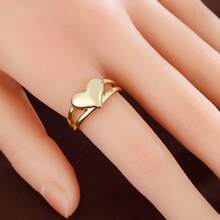 1pc Smooth Heart Design Mother's Day Gift Women's Open Ring
