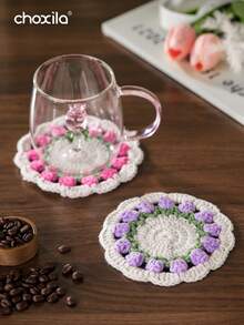 1 tấm lót cốc hình hoa tulip, đế lót ly, giá đỡ cốc thiết kế hoa dễ thương, tấm lót cốc cà phê, thích hợp cho trang trí tiệc cưới. - đế lót ly - Xem 3