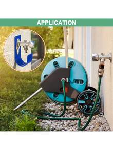 1 件装花园壁挂式水龙头浇水软管收纳架农业水管卷盘架便捷墙壁收纳挂钩软管挂架