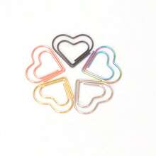 50 Stück Büroklammern in kreativen bunten Herzformen, metallischer Werkstoff (Gold, Roségold, Silber, Schwarz), Schuldbedarfsartikel, Schulmaterialien