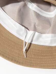 1pc Unisex Black Letter Hollow Print "LOSANGELES" Outdoor Casual Sun Hat, Bucket Hat