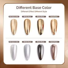 2 Jars Chrome Nail Powder Y2K Aesthetic Metallic Mirror Effect Holographic Pigment Aurora Chameleon Opal Chrome Powder For Nail Art Gel Polish, Nail Supplies For Nails Glitter Poder - 銀色和香檳金色 - 查看 4