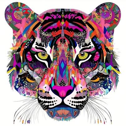 1/2/3pcs Colorful Tiger Themed Heat Transfer Patches, Durable Plastic, Washable And Easy To Iron, Suitable For DIY T-Shirts, Sweatshirts, Jeans, Backpacks, Handbags, Pillows, Vintage Baseball Caps - Holiday Decoration Stickers