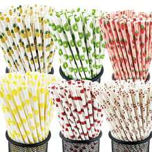 25/50/100/200pcs/Pack Disposable Paper Straws With Multi-Pattern Fruit Designs, Suitable For Parties, Birthdays, Baby Showers, Juices, And Milkshakes, Christmas Party Christmas Decor Christmas Decorations Christmas Gifts And, Halloween Party Halloween Decor Halloween Decorations Halloween Gifts, Merry Christmas Wedding Tableware Birthday Party Anniversary Summer Beach Back To School School Supplies Room Decor - Multicolor - View 15