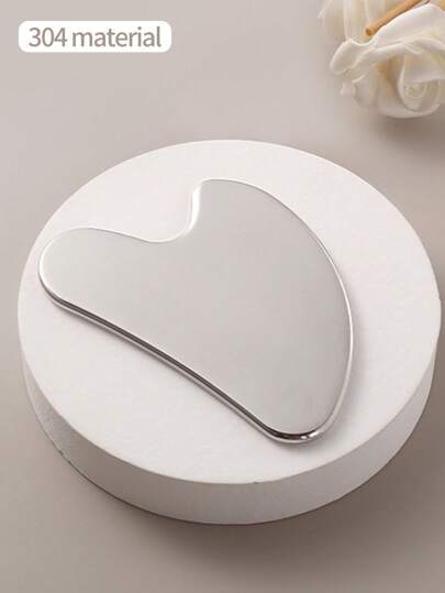1pc Stainless Steel Heart-Shaped Gua Sha Tool For Facial Massage, Portable Muscle Relaxation Massage Board,Beauty,Skin Care Products,Spa,Self Care,Skin Care Tools,Face Care,Esthetician Supplies,Massage,Face Massage Tool,Face Roller