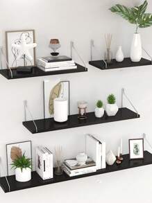 1 Stück Wandregal aus Holz, multifunktionaler Wandmontierter Organisationshalter ohne Bohrungen, geeignet für Schlafzimmer, Arbeitszimmer, Studentenwohnheim, Heimlagerung