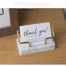 Stylish Marble Business Card Holder With Gold Metal Frame - Luxurious Desktop Business Card Holder For Office And Front Desk, Perfect As Conference Gifts, Cute Stationery - Multicolor - View 8
