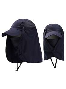 1pc Unisex Solid Color Sunshade Hat, Casual Outdoor Fishing Hat, Sun Protection, Suitable For Hiking, Fishing, Vacation, Daily Use