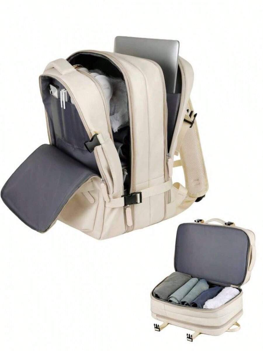 Fall 2024 Large Travel Backpack As Gift, Multi-Compartment Business Laptop Backpack, Lightweight Waterproof Beach Luggage Backpack, Back To School Bag With Usb Port, Travel Essentials, Traveling Essentials - Yellow - View 1