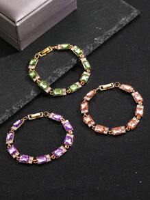 Damen Armband mit verstellbarem buntem Würfel und künstlichem Zirkonia-Stein, geeignet für Alltag, Party, Urlaub, Valentinstag, Geburtstag, Verlobungsgeschenk