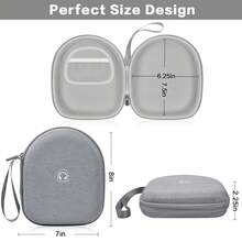 Headphone Case Compatible With Sony WH-CH520 Wireless Headphones Bluetooth On-Ear Headset With Microphone, Over Ear Noise Cancelling Earphone Bag For USB Cable For Work- Grey (Box Only) - Xám - Xem 3
