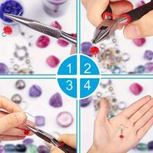 1 set Kit de inicio de joyería dorada y plateada que incluye pendientes, colgantes, accesorios, cuentas, alicates y herramientas de reparación de joyería, apto para adultos y principiantes