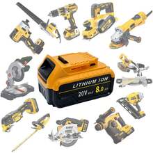 IKUNQUAN 2/4 Packs Replacement Battery For Dewalt 20V Battery Lithium-Ion 8.0Ah With LED Indicator For Dewalt DCB118 DCB102 DCB115 DCB105 And All DeWalt 20V Cordless Power Tools - Yellow - View 8