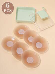 4/6pcs Silicone Nipple Covers, Invisible Breathable Comfortable Lift Bra Petals For Wedding, Photography, Party, Sports, Daily Use, Thin And Suitable For Summer Season - Multicolor - View 16