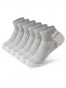 6 Pairs Men's Sports Ankle Socks, Soft Breathable Non-Slip Durable, Suitable For Running, Gym, Daily Activities, Spring/Summer