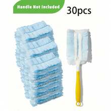 一次性集尘器补充装，静电集尘器头更换 - 轻松清除电子产品、家具、百叶窗和吊扇上的灰尘 - （不包括手柄） - 清洁用品，清洁配件