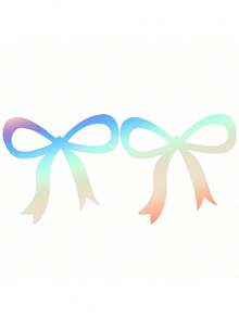 2pcs Cute Pink Bow Decor Creative Mini Car Rearview Mirror Stickers, Suitable For All Vehicles - Multicolor - View 6