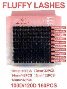 120D/100D/80D Fluffy Lash Clusters Kit Thick Cluster Eyelash Extensions Individual Lashes Faux Mink Eyelash Clusters D Curl 10MM/12MM/14MM/16MM/18MM Lash Extension Dramatic Eyelash Extensions Eyelashes Clusters - D - 查看 4