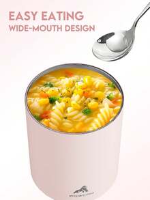 32 盎司不鏽鋼真空隔熱保溫食品罐 | 適用於熱食和冷食的保溫瓶，成人寬口防漏湯保溫瓶，10 小時保溫和 16 小時保冷，防漏食品罐，適用於學校辦公室旅行、廚房、聖誕禮物 - 粉色 - 查看 5