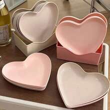 Plato plástico con forma de corazón, apto para dulces, frutas, frutos secos, uso en el hogar y para fiestas