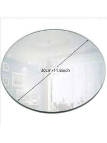 1/5/15pcs Round Mirror Candle Plate Set, 8 Inch Round Mirror Trays, Circle Glass Mirror Tiles For Table Centerpieces, Wedding Party Decorations, Wall Decor, Crafts