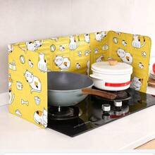 1/2 tấm chắn dầu mỡ bằng giấy bạc dùng cho nhà bếp, tấm chắn dầu mỡ chống bắn tung tóe, chịu nhiệt, dụng cụ nấu ăn, tấm chắn dầu mỡ bếp gas có thể gấp gọn, phụ kiện nấu ăn ngoài trời thiết yếu - Vách ngăn dầu - Xem 5