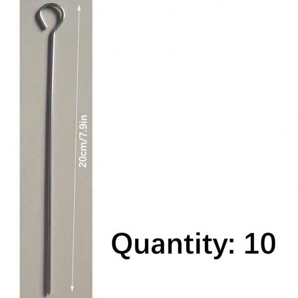 10pcs/20pcs Stainless Steel Roasting Skewers, Oven Accessories, Hanging Roasting Skewers, Oven Meat Skewer Hooks, Barbecue Skewers, Stainless Steel Oven Meat Hooks