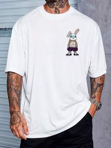 Shirt Oversized Streetwear T-Shirt Rabbit Rabbit Bear Streetwear Skateboard REF 7188 FLUXOGEEK - Blanco - Ver 2