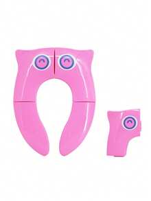 1 pieza Asiento plegable portátil de inodoro para niños con almohadilla de silicona antideslizante - Asiento de entrenamiento para ir al baño adecuado para niños pequeños, niños y niñas - Asiento de inodoro plegable y lavable - modelo búho - Ver 7