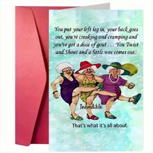 1pc, Funny Friendship Greetings Card. Send To A Best Friend. (With Envelope) Creative Granny Pattern Design. Suitable For Any Occasion, For Friends Classmates Coal Digging Friendship Greeting Card (12cm/4.7inx17cm/6.7in)