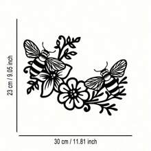 1pc Elegant Minimalist: Artistic Hardworking Bees Flower Honey Metal Sign, Wall Artwork, Modern Craft Sign Hanging Decor, Suitable For Office, Home Living Room, Bedroom, Terrace, Kitchen, Courtyard Walls, Shop Lobby Hanging Decor, Cafes, Ballrooms, Bars, Countryside, Farmhouse Decorative Walls, Housewarming, Festival Gifts