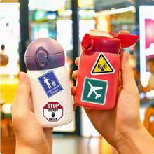 100 张警告禁止标志贴纸，适用于行李、滑板、水瓶、涂鸦艺术、学校用品、返校 - 青檸色 - 查看 4