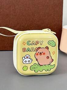 Capybara Mini Coin Purse, Portable Earbud Case With Cute Capybara Design Coins & Keys Holder - Multicolor - View 16