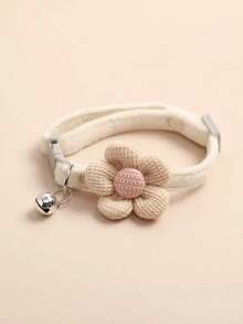 1 件毛绒花宠物项圈配可爱猫铃铛，时尚宠物猫/狗配饰 - 彩色 - 查看 15