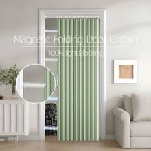 Cortina de puerta plegable de 1 pieza, función de plegado magnético, adecuada para sala de estar, dormitorio, porche, oficina, universal en todas las estaciones 39,5 * 78,7 pulgadas