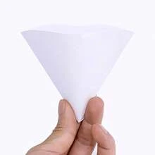 50/100 unidades de papel de filtro de café de polpa de madeira branca V60, papel de filtro descartável para café e chá, adequado para cafeteira e cafeteira, cones de filtro de café para uso doméstico, volta às aulas