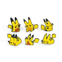 Pocket Monsters 1/6 Pcs Cartoon Anime Brooch Set Creative Pikachu Enamel Pin Jewelry Fashion Animal Metal Badge Backpack Clothing Accessories A Gift For Friends - One Size - View 1